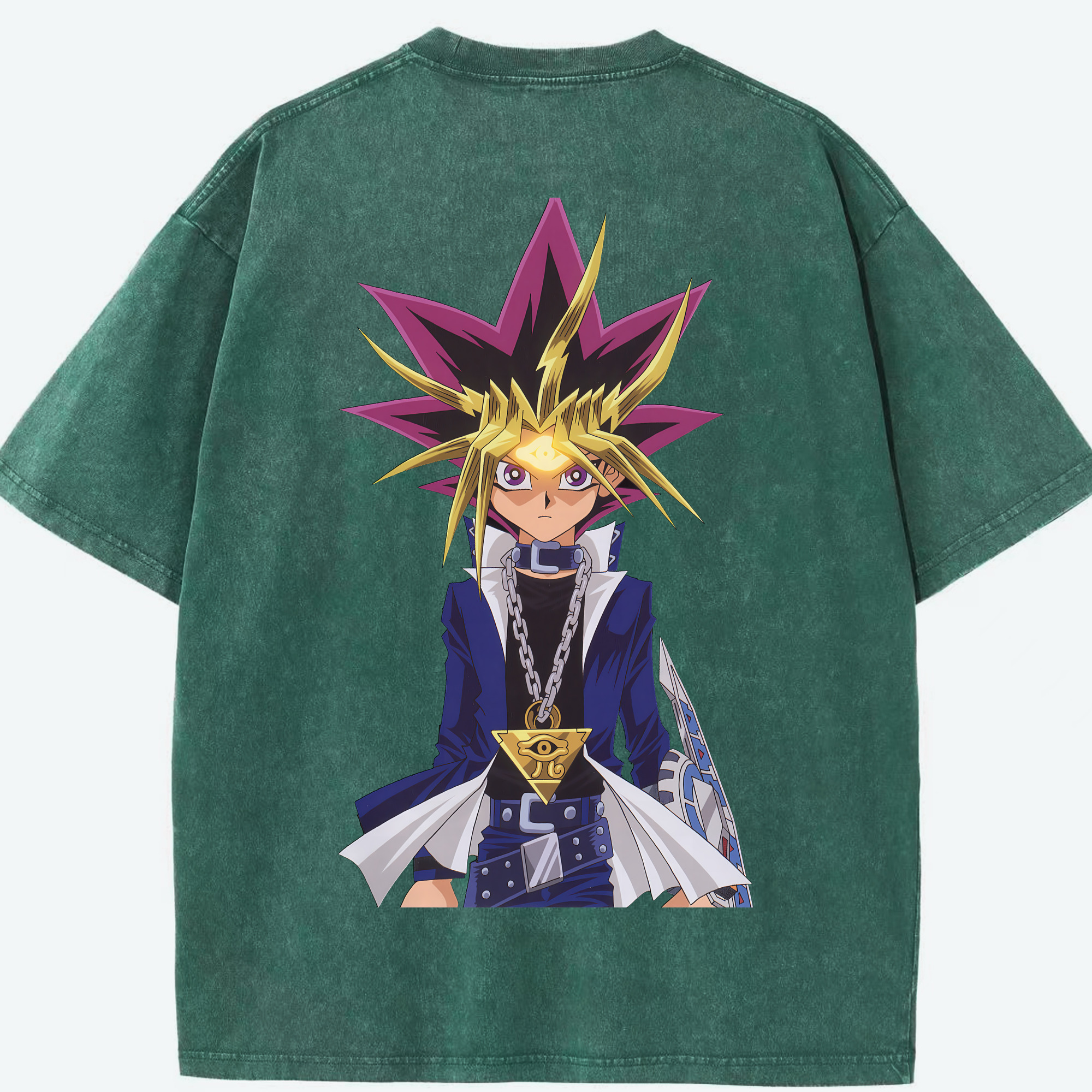 （画像用） 遊☆戯☆王 Yu-Gi-Oh! 綿100% ヴィンテージ風 半袖Tシャツ（背面プリント）